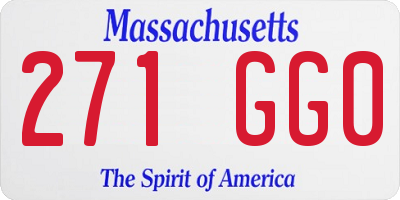 MA license plate 271GG0