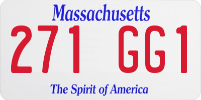 MA license plate 271GG1