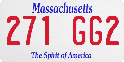 MA license plate 271GG2