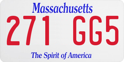 MA license plate 271GG5