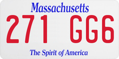 MA license plate 271GG6