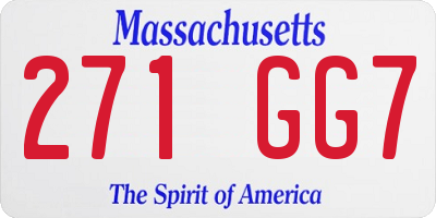 MA license plate 271GG7