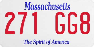 MA license plate 271GG8