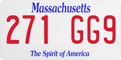 MA license plate 271GG9
