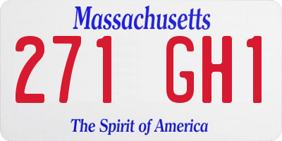 MA license plate 271GH1