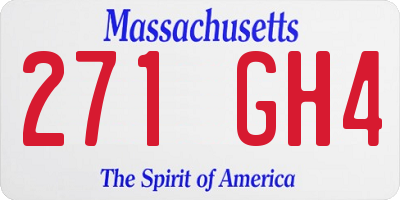 MA license plate 271GH4