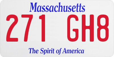 MA license plate 271GH8