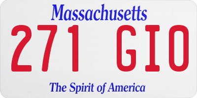 MA license plate 271GI0