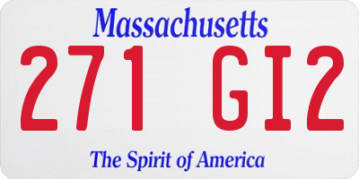 MA license plate 271GI2