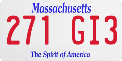 MA license plate 271GI3