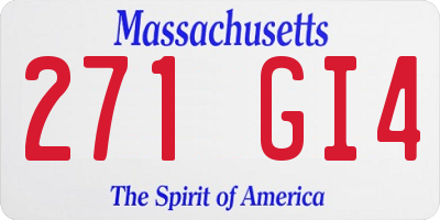 MA license plate 271GI4