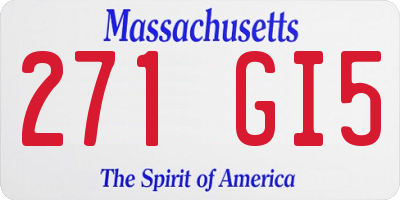 MA license plate 271GI5