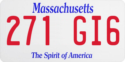MA license plate 271GI6