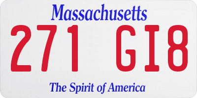 MA license plate 271GI8