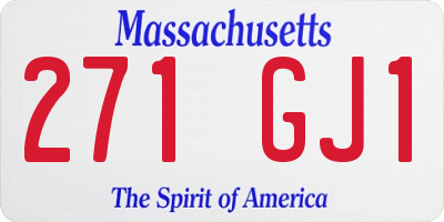 MA license plate 271GJ1