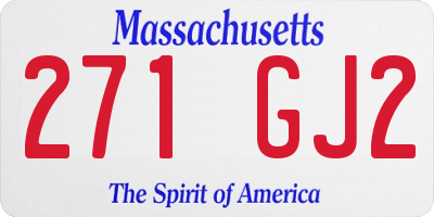 MA license plate 271GJ2
