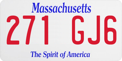 MA license plate 271GJ6