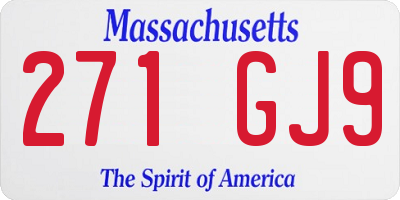 MA license plate 271GJ9