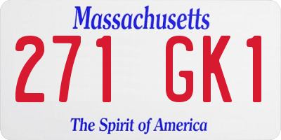 MA license plate 271GK1