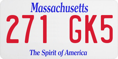 MA license plate 271GK5