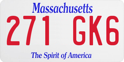 MA license plate 271GK6
