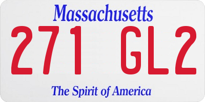MA license plate 271GL2