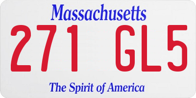 MA license plate 271GL5