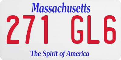 MA license plate 271GL6