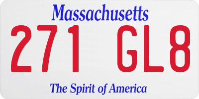 MA license plate 271GL8