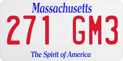 MA license plate 271GM3