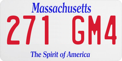 MA license plate 271GM4