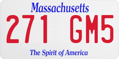 MA license plate 271GM5