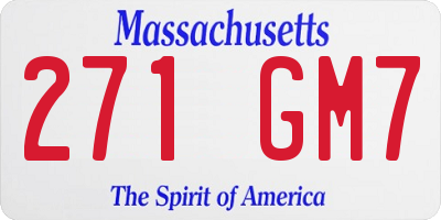 MA license plate 271GM7