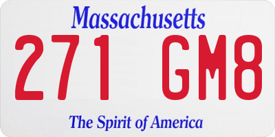 MA license plate 271GM8
