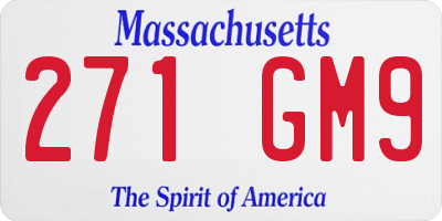 MA license plate 271GM9