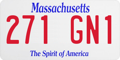 MA license plate 271GN1