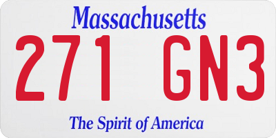 MA license plate 271GN3