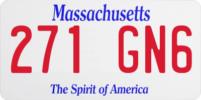 MA license plate 271GN6
