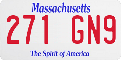 MA license plate 271GN9