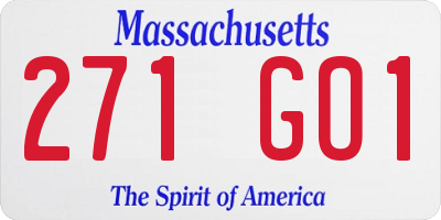 MA license plate 271GO1