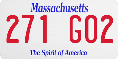 MA license plate 271GO2