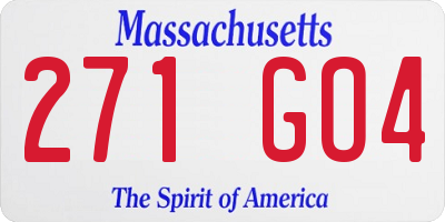 MA license plate 271GO4