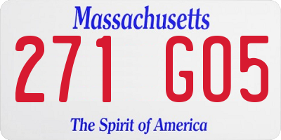 MA license plate 271GO5