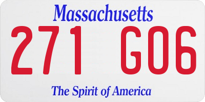 MA license plate 271GO6