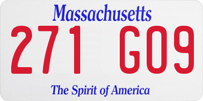 MA license plate 271GO9