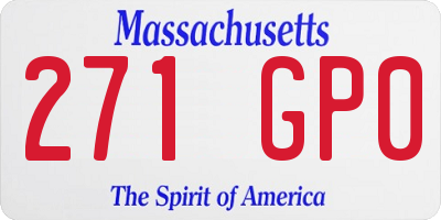 MA license plate 271GP0