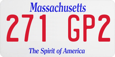 MA license plate 271GP2
