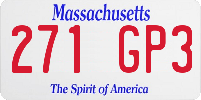 MA license plate 271GP3