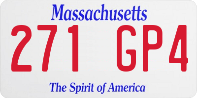 MA license plate 271GP4