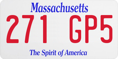 MA license plate 271GP5
